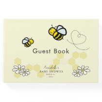 Honey / Bumble Bees & Daisies Yellow Baby Shower Guest Book