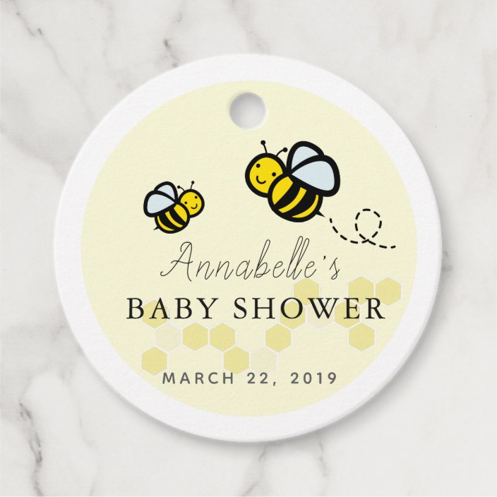 Honey Bumble Bees Daisy Baby Shower Thank You Favor Tags
