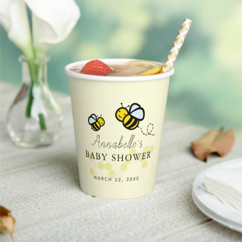 HoneyBumble Bees  Daisy Baby Shower Yellow Paper Cups