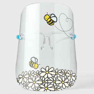 Honey/Bumble Bees & White Daisies Face Shield