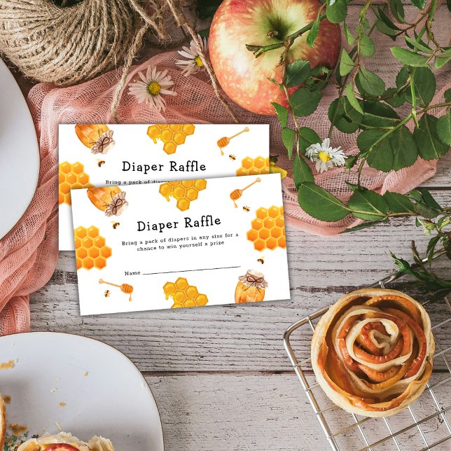 Honey Bumblebee Frame Diaper Raffle Baby Shower Enclosure Card (Honey Bumblebee Frame Diaper Raffle Baby Shower Enclosure Card)