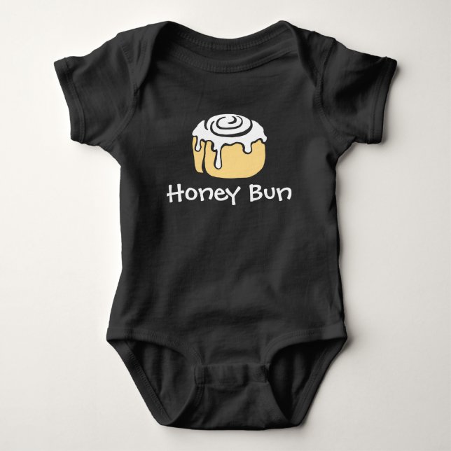Honey Bun Cute Simple Modern Boy or Girl New Baby Bodysuit (Front)