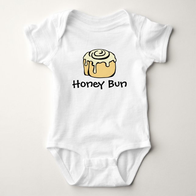 Honey Bun Cute Simple Modern Boy or Girl New Baby Bodysuit (Front)