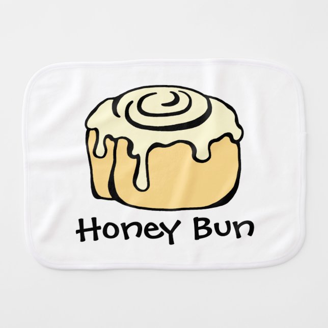 Honey Bun Cute Simple Modern Boy or Girl New Baby Burp Cloth (Front Horizontal)