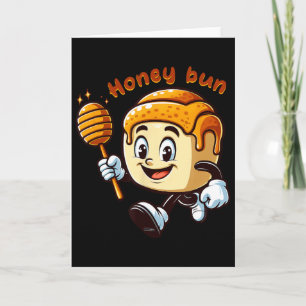 Honey Bun Valentine Sweet Pastry Dessert Cinnamon  Card