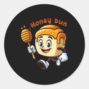 Honey Bun Valentine Sweet Pastry Dessert Cinnamon Classic Round Sticker