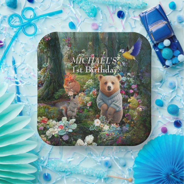 Honey Bunny and Boo Bear  Paper Plates (Party)