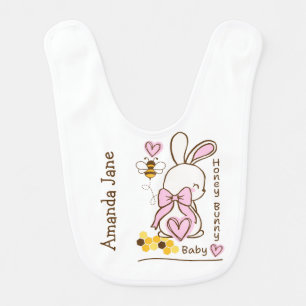 Honey Bunny Baby and Bee – Custom Baby Bib