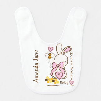 Honey Bunny Baby and Bee – Custom Baby Bib