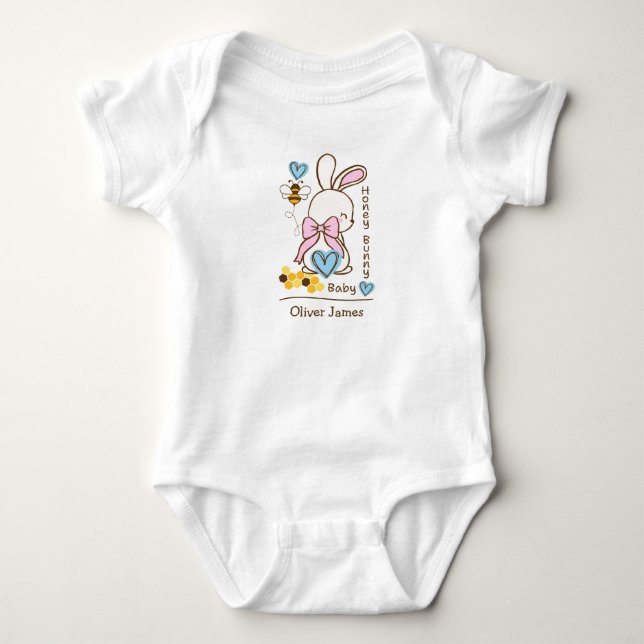 Honey Bunny Baby – Custom Baby One-Piece Baby Bodysuit (Front)