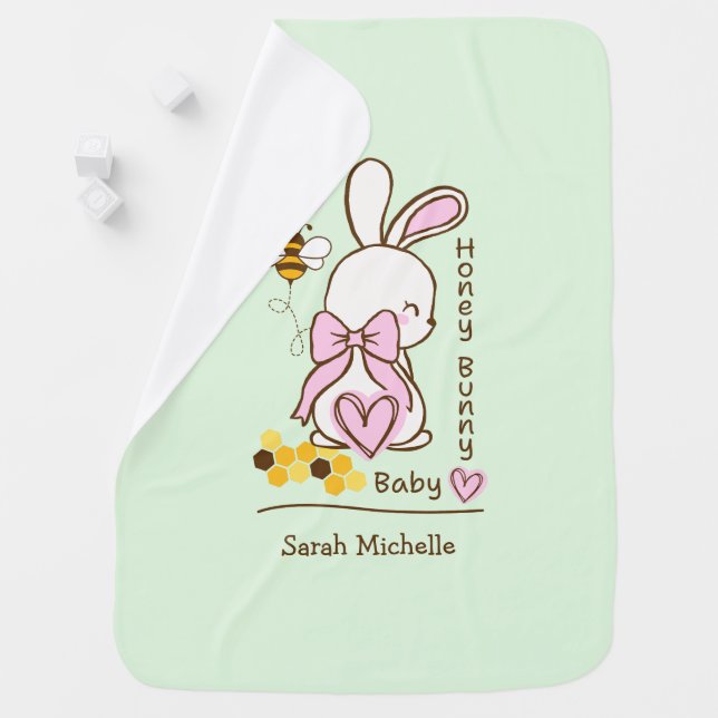 Honey Bunny Baby – Cute Custom Baby Blanket (In Situ)