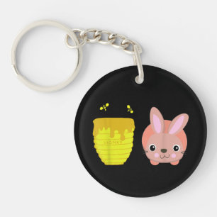 Honey Bunny Cute & Funny Rabbit Animal Lovers Keychain