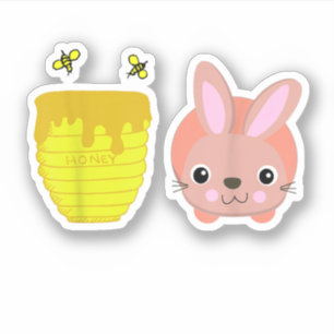 Honey Bunny Cute & Funny Rabbit Animal Lovers Sticker