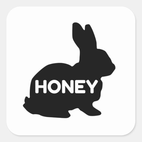 Honey Bunny Cute Funny Square Sticker