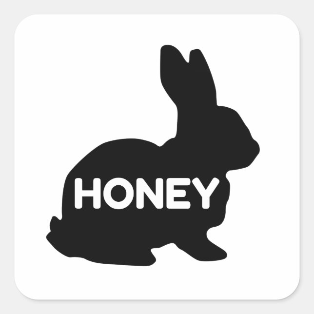 Honey Bunny Cute Funny Square Sticker (Front)
