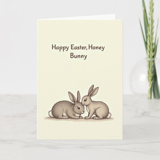Honey Bunny Easter Card (Front)