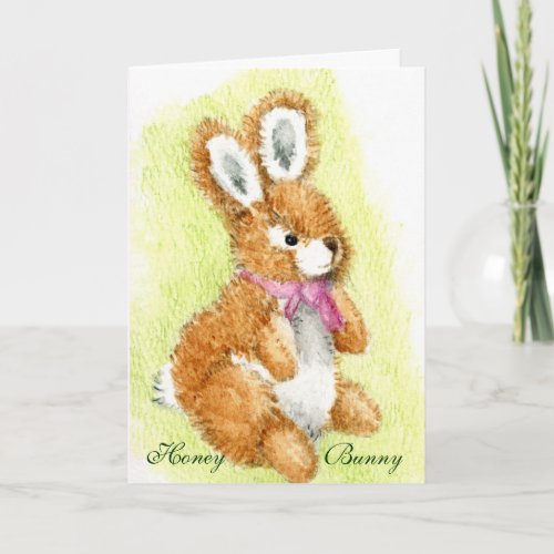 Honey Bunny I love you cuddly toy Card