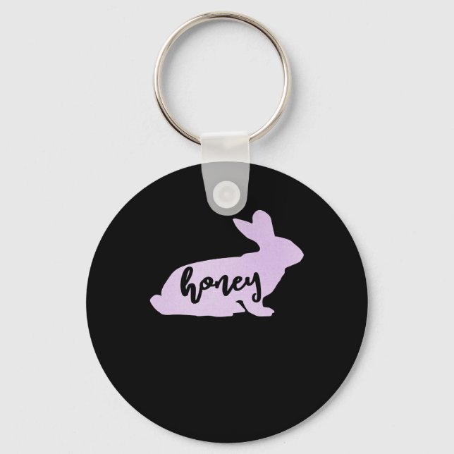 Honey Bunny Rabbit Easter Gift | Bunny Lover Keychain (Front)