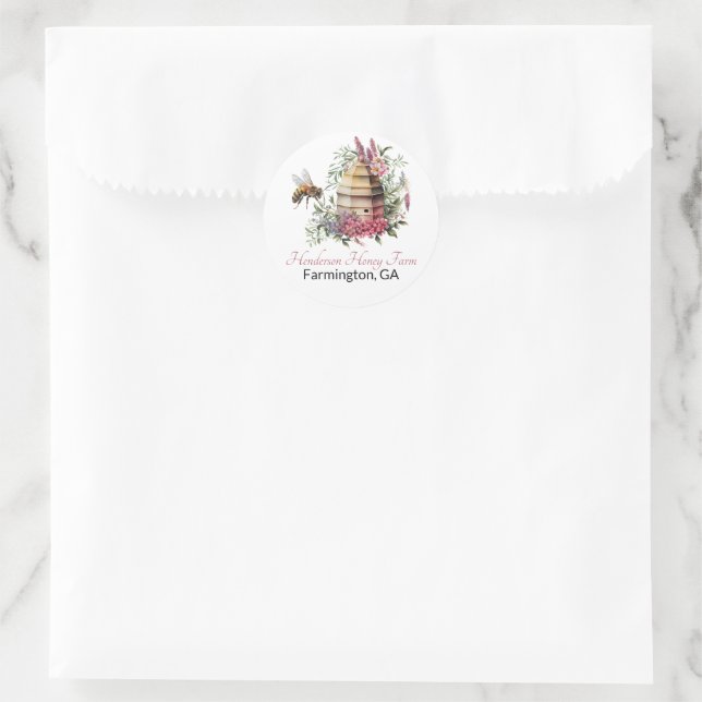 Honey Business Branding Classic Round Sticker (Bag)