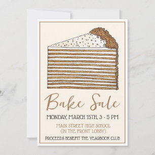 Honey Cake Russian Ukrainian Dessert Bake Sale Invitation