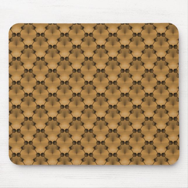 Honey Caramel Brown Retro Funk Circles Mousepad (Front)
