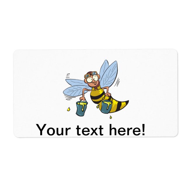 Honey cartoon bee label (Front)