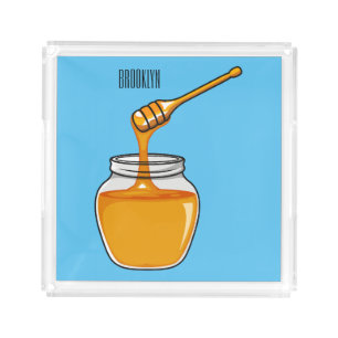 Honey cartoon illustration acrylic tray