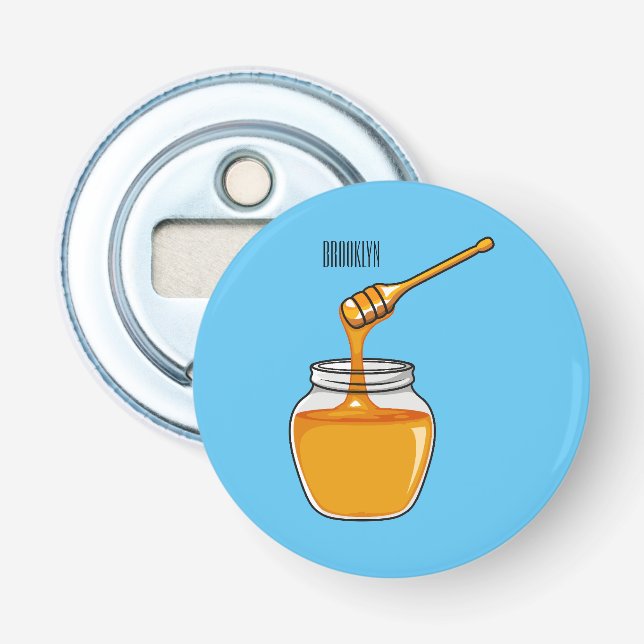 Honey cartoon illustration  bottle opener (Front)