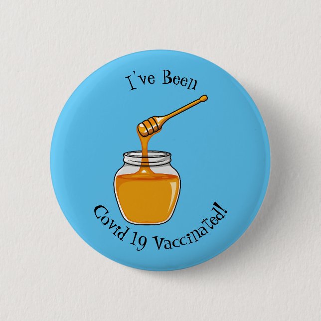 Honey cartoon illustration  button (Front)