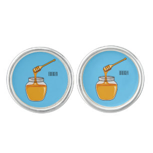 Honey cartoon illustration cufflinks