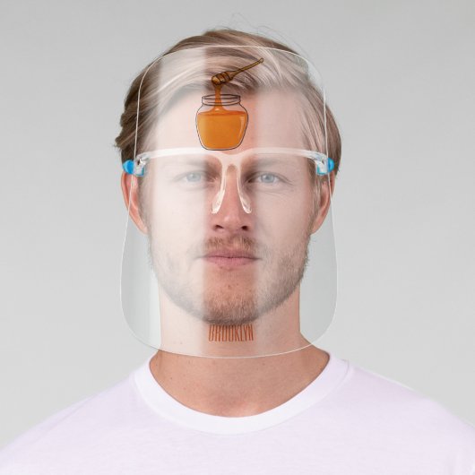 Honey cartoon illustration face shield (Insitu)