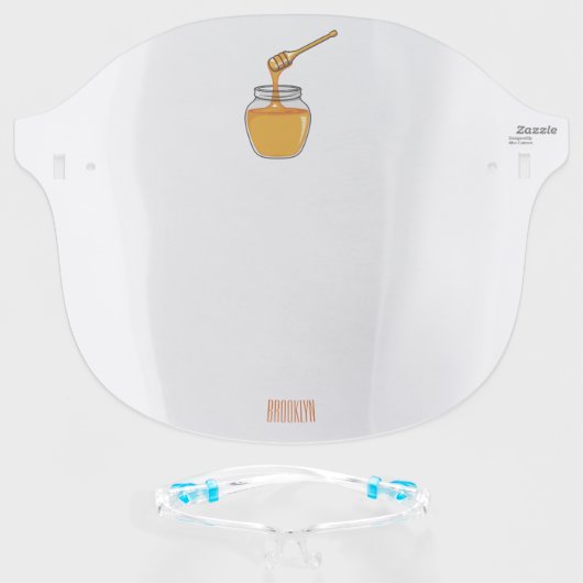 Honey cartoon illustration face shield (Front w/Glasses)