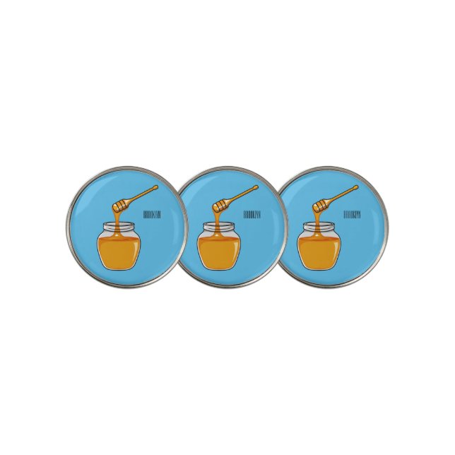 Honey cartoon illustration  golf ball marker (3 Up)