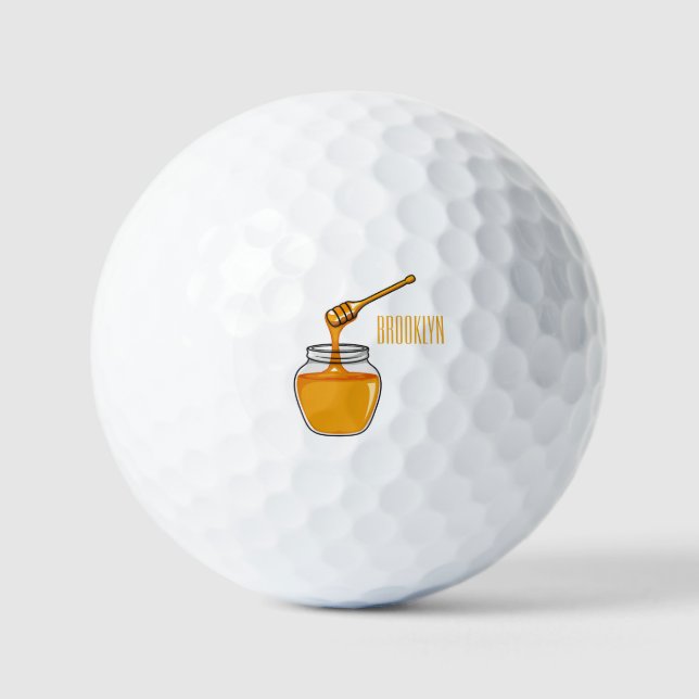 Honey cartoon illustration  golf balls (Front)