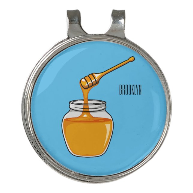 Honey cartoon illustration  golf hat clip (Front)