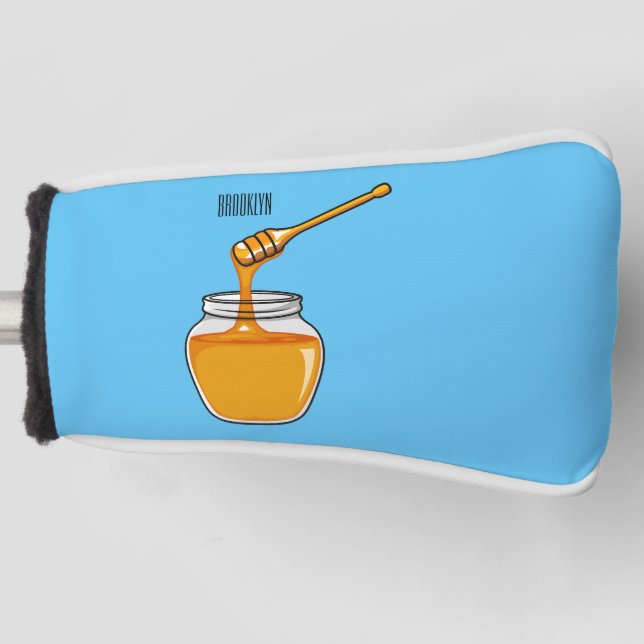 Honey cartoon illustration  golf head cover (Front)