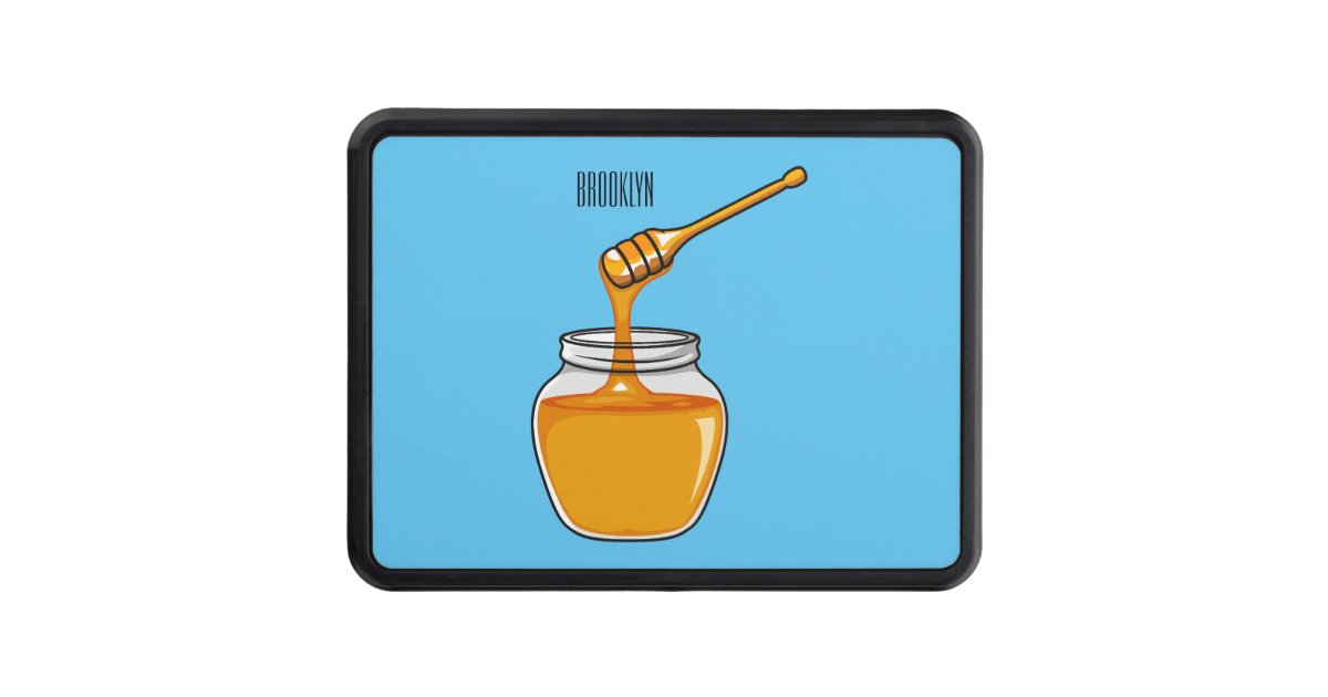 Honey cartoon illustration hitch cover Zazzle