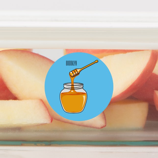 Honey cartoon illustration  labels (Affixed)