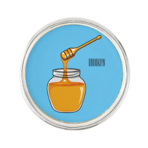 Honey cartoon illustration  lapel pin