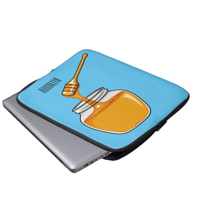Honey cartoon illustration  laptop sleeve (Front Bottom)