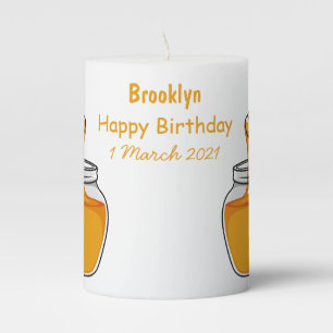 Honey cartoon illustration pillar candle