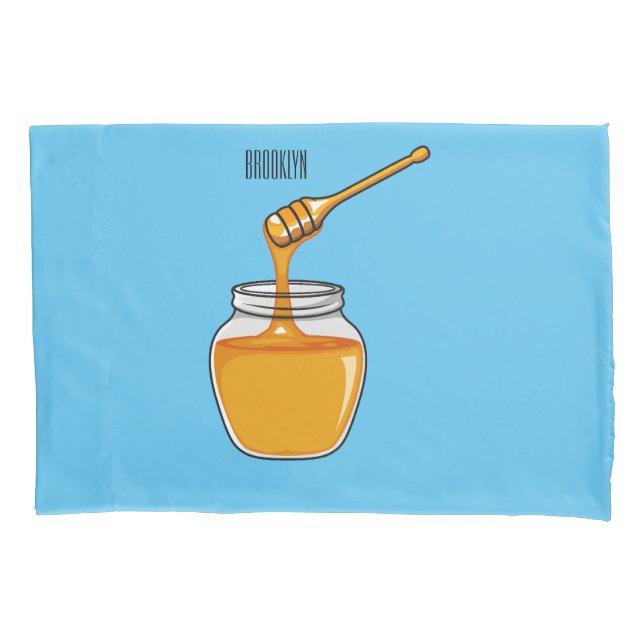 Honey cartoon illustration  pillow case (Front)