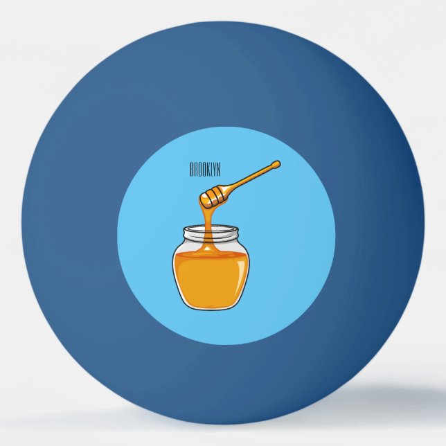 Honey cartoon illustration  ping pong ball (Front)