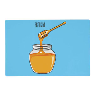 Honey cartoon illustration placemat