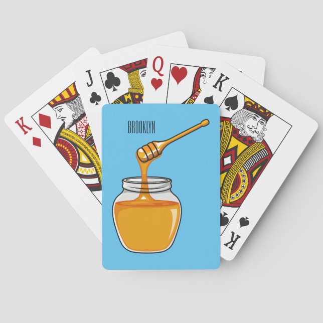 Honey cartoon illustration  poker cards (Back)