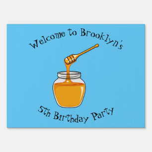 Honey cartoon illustration  sign