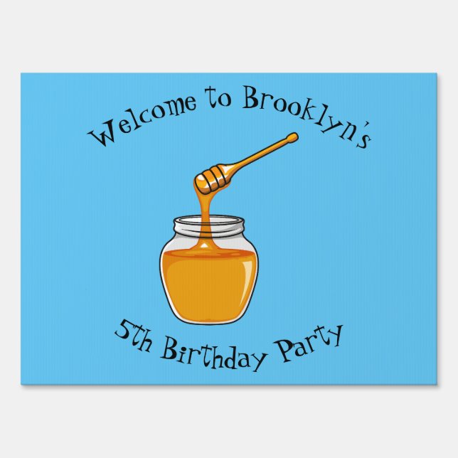 Honey cartoon illustration  sign (Front)