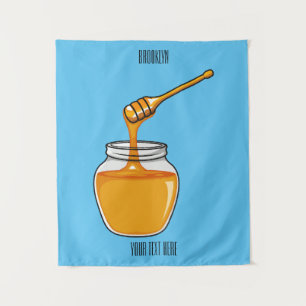 Honey cartoon illustration tapestry