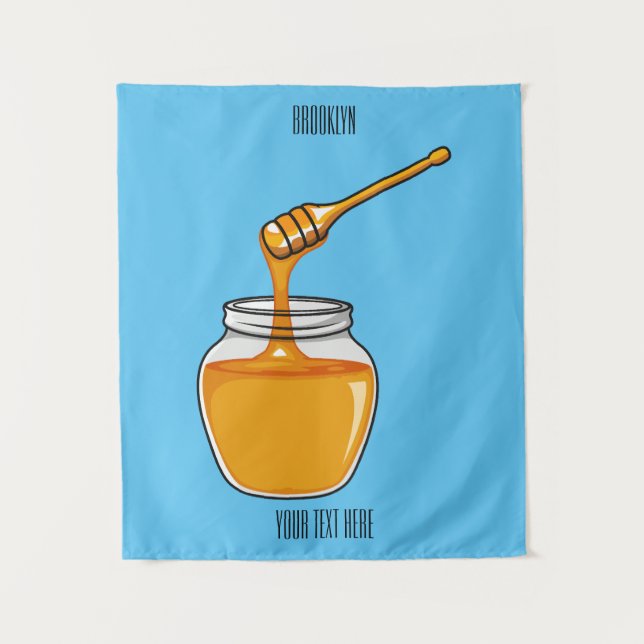 Honey cartoon illustration  tapestry (Front)