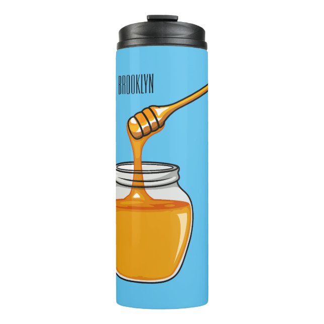 Honey cartoon illustration  thermal tumbler (Front)